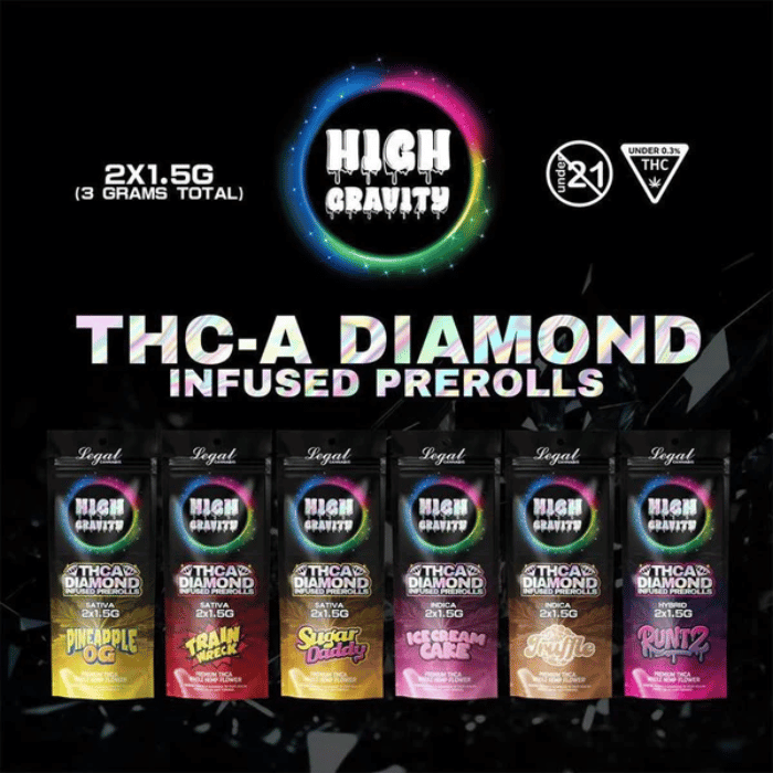 High Gravity Diamond Infused 2 X 1.5G Pre-Rolls 10PK